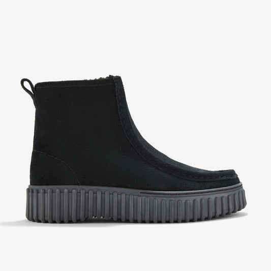 Torhill Cozy Black Warmlined Suede - Clarks Women
