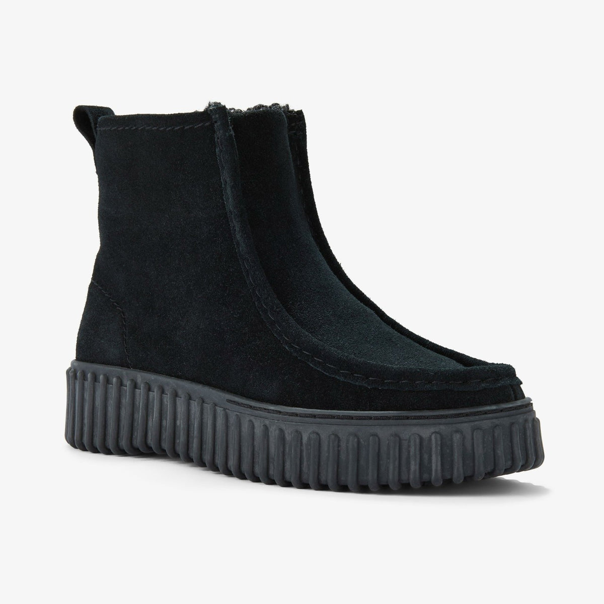 Torhill Cozy Black Warmlined Suede - Clarks Women
