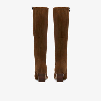 Edina Tall Walnut Suede - Clarks Women