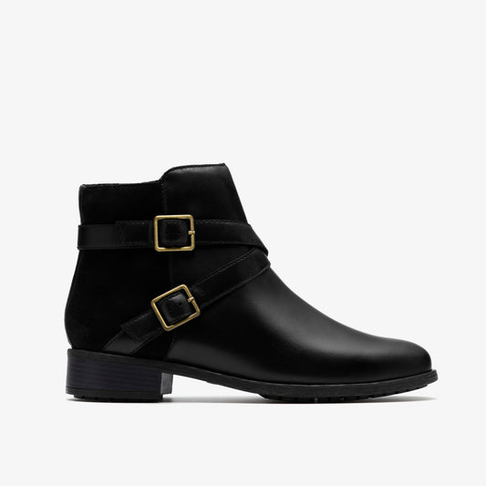 Havisham Bay Black Leather - Clarks Women