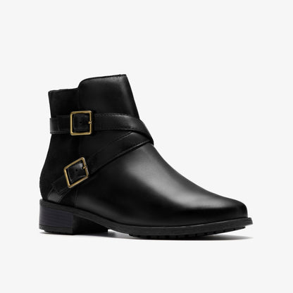 Havisham Bay Black Leather - Clarks Women