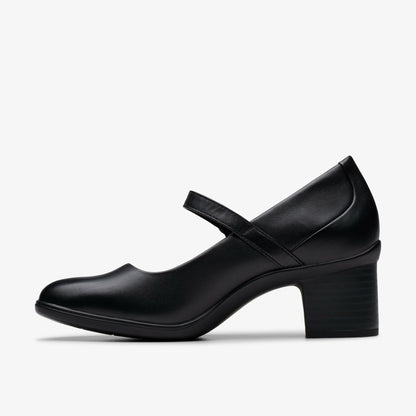 Shaya Jane Black Leather - Clarks Women