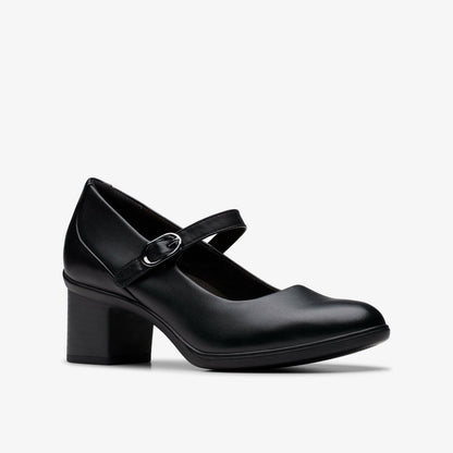 Shaya Jane Black Leather - Clarks Women