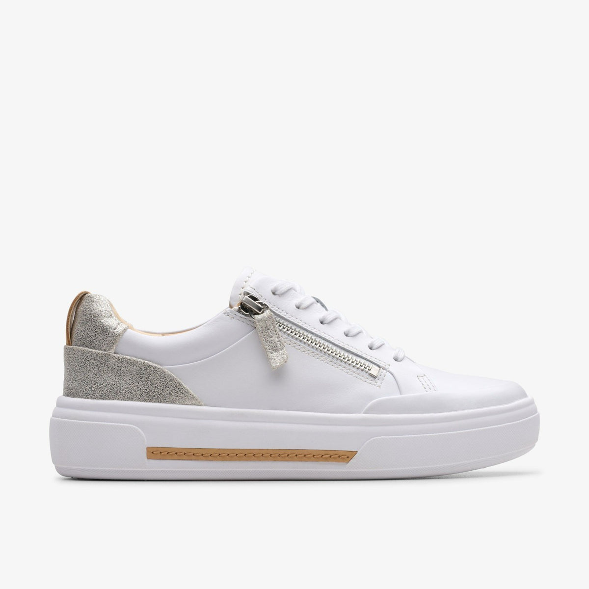 Hollyhock Zip Silver Combination Leather - Clarks Women