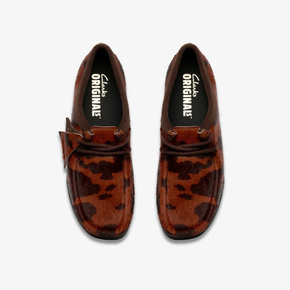 Wallabee Brown Cow Print - Clarks Women