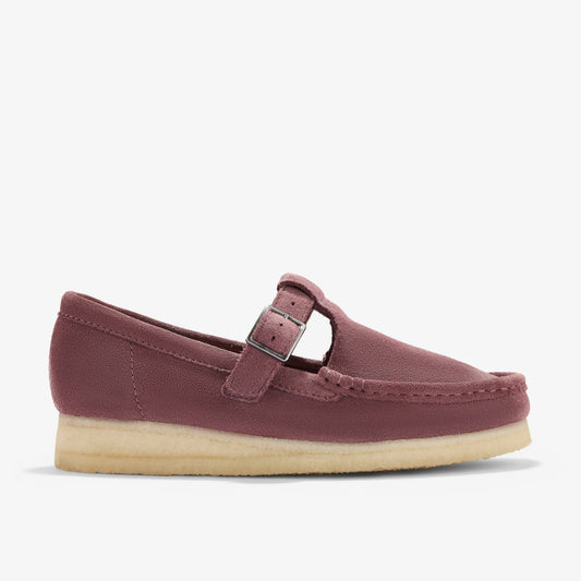 Wallabee T Bar Rose Brown Suede - Clarks Women
