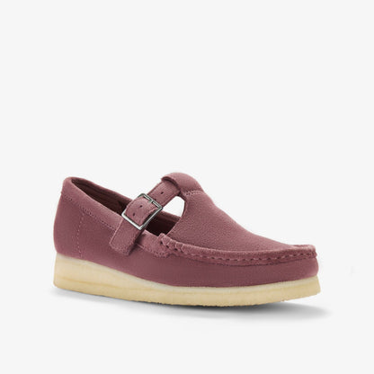 Wallabee T Bar Rose Brown Suede - Clarks Women