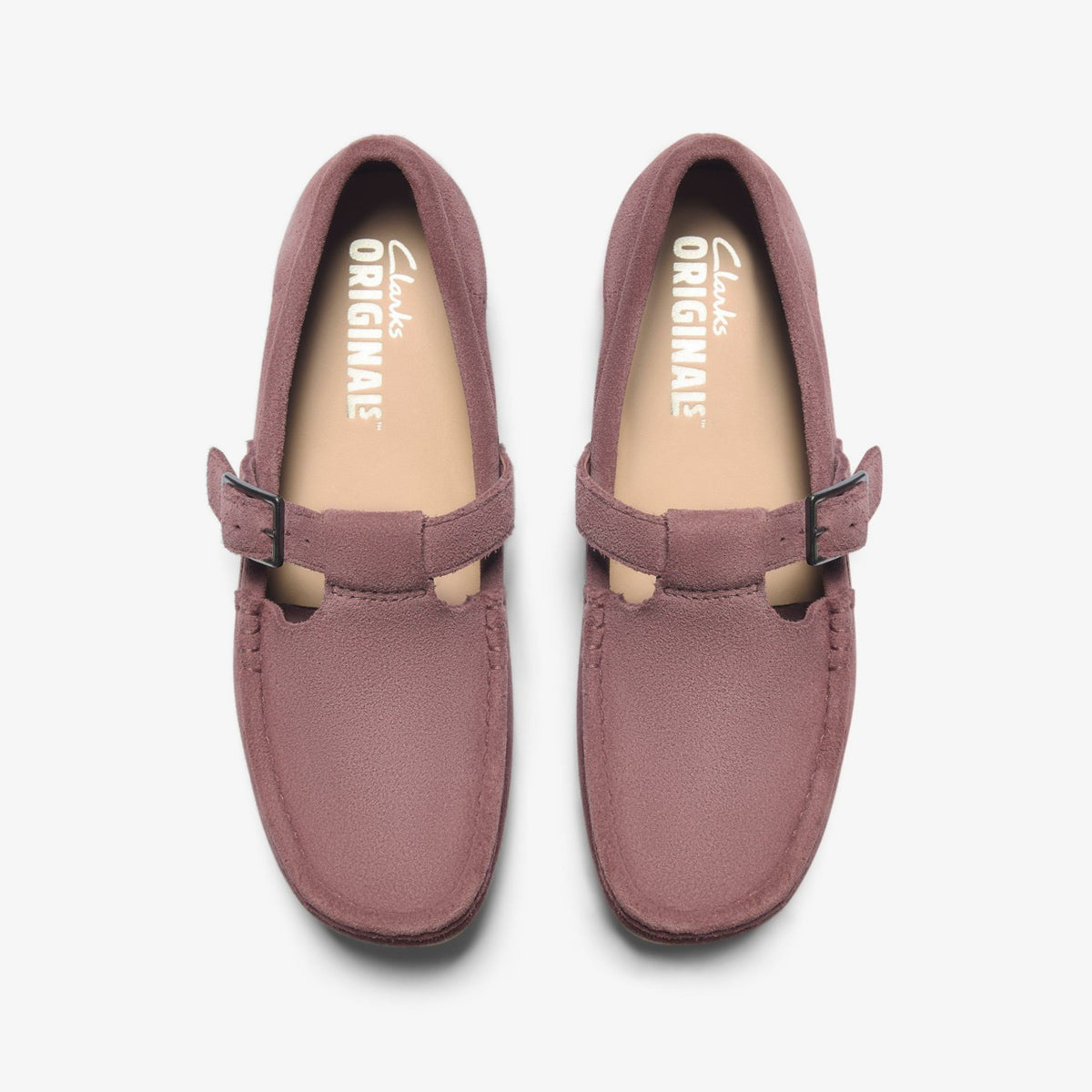 Wallabee T Bar Rose Brown Suede - Clarks Women