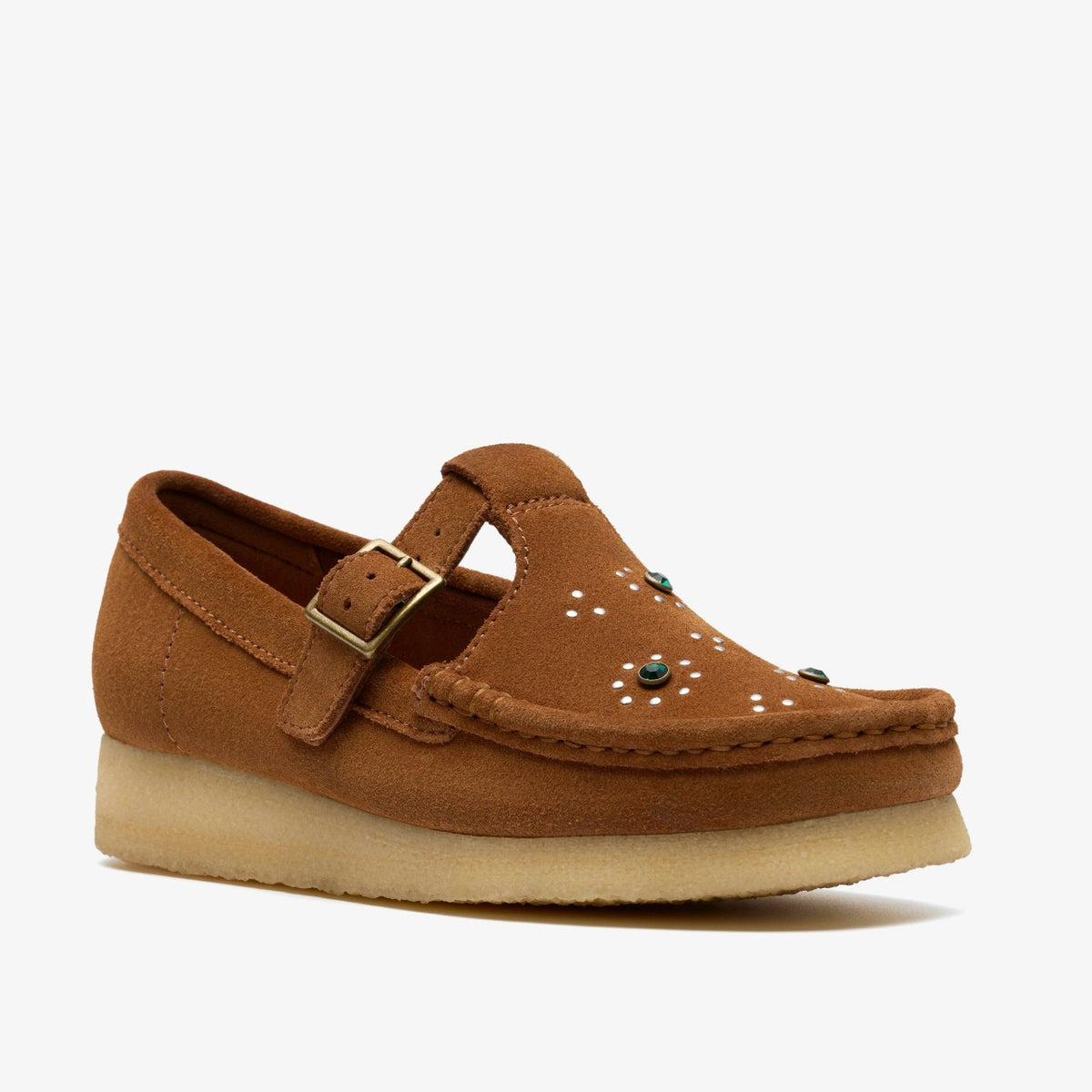 Wallabee T Bar Brown/Orange Suede - Clarks Women