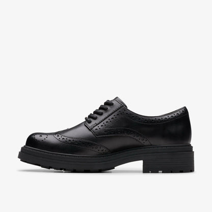 Orinoco3 Derby Black Leather - Clarks Women