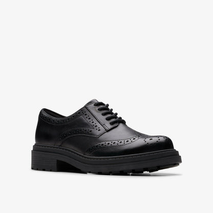 Orinoco3 Derby Black Leather - Clarks Women