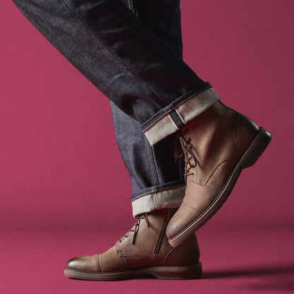 Aldwin Cap Brown Leather - Clarks Men