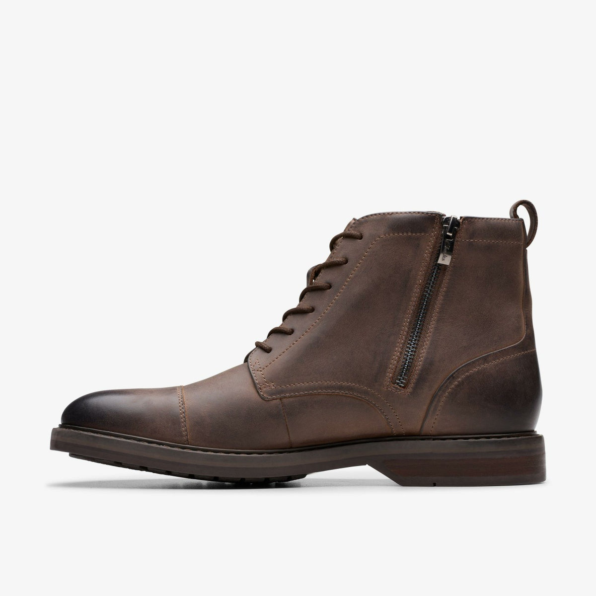 Aldwin Cap Brown Leather - Clarks Men