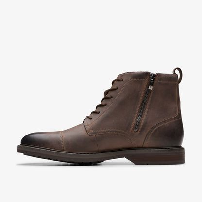 Aldwin Cap Brown Leather - Clarks Men