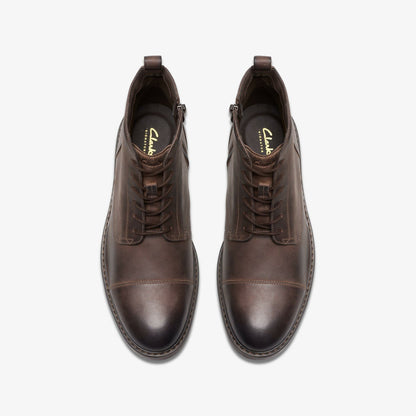 Aldwin Cap Brown Leather - Clarks Men