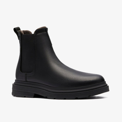 Badbury Easy Black Leather - Clarks Men