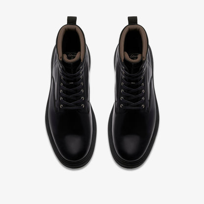 Badbury Hi Waterproof Black Warmlined Leather - Clarks Men