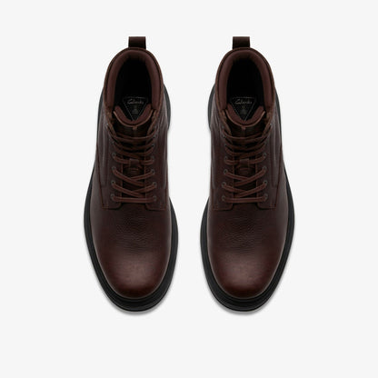 Badbury Hi Waterproof Brown Warmlined Leather - Clarks Men