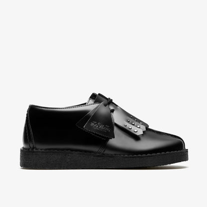 Desert Trek Black Hi Shine Leather - Clarks Women