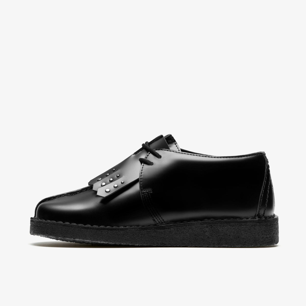 Desert Trek Black Hi Shine Leather - Clarks Women