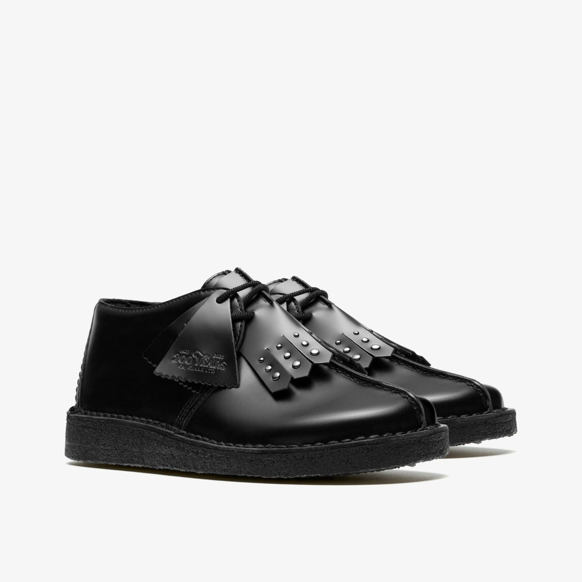 Desert Trek Black Hi Shine Leather - Clarks Women