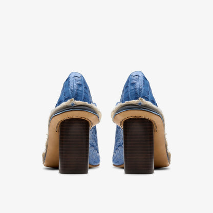 Martine Rose Heel Womens Blue Leather - Clarks Women