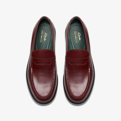 Craft James Lo Loafer Wine Leather - Clarks Men
