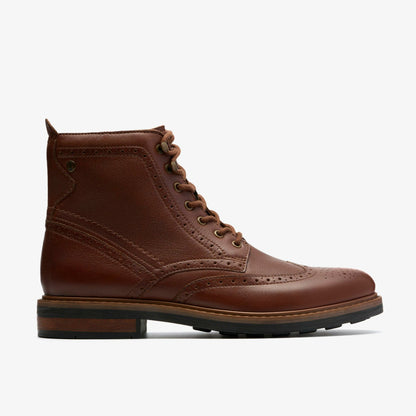 Newford Lace Boot Mid Tan Leather - Clarks Men