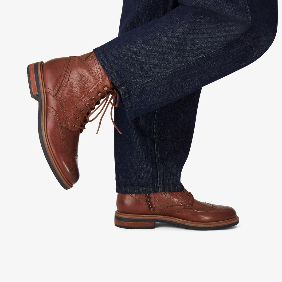 Newford Lace Boot Mid Tan Leather - Clarks Men
