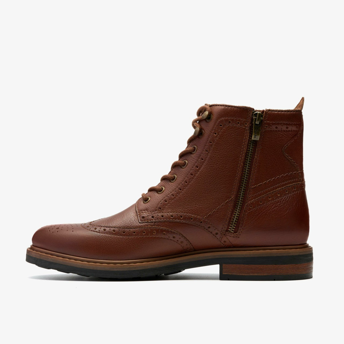 Newford Lace Boot Mid Tan Leather - Clarks Men