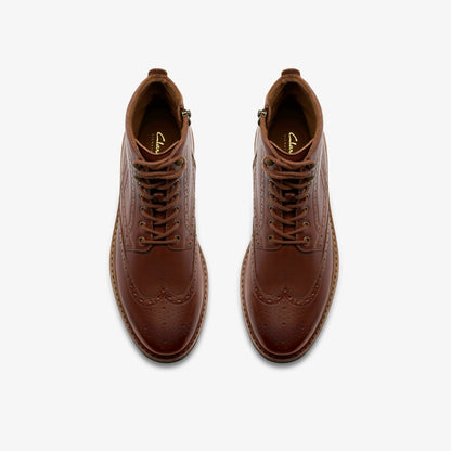 Newford Lace Boot Mid Tan Leather - Clarks Men