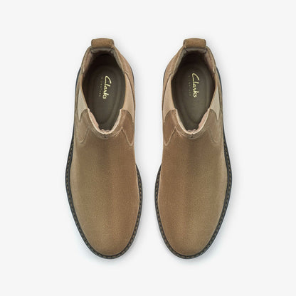 Newford Easy Dark Sand Suede - Clarks Men