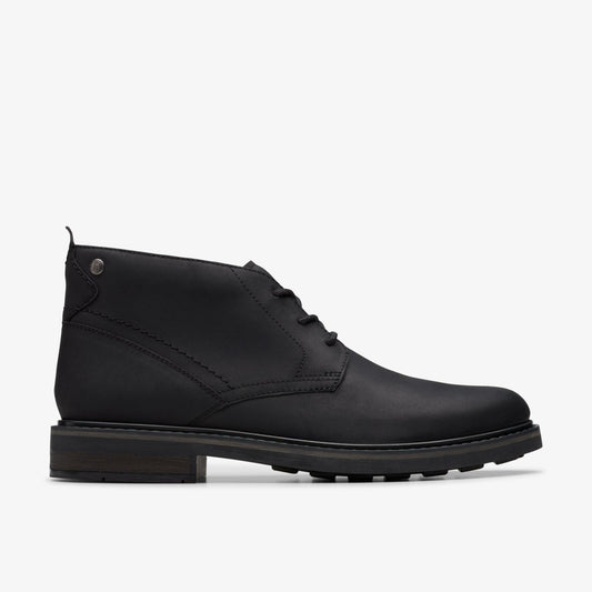 Newford Mid Black Leather - Clarks Men