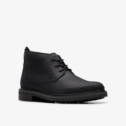 Newford Mid Black Leather - Clarks Men