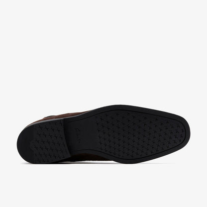 Paulton Easy Dark Brown Suede - Clarks Men