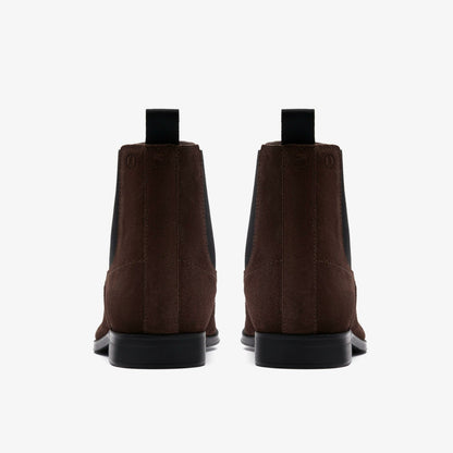 Paulton Easy Dark Brown Suede - Clarks Men