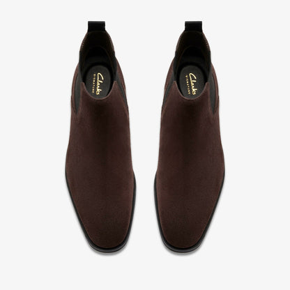 Paulton Easy Dark Brown Suede - Clarks Men