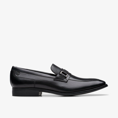 Paulton Lo Black Leather - Clarks Men