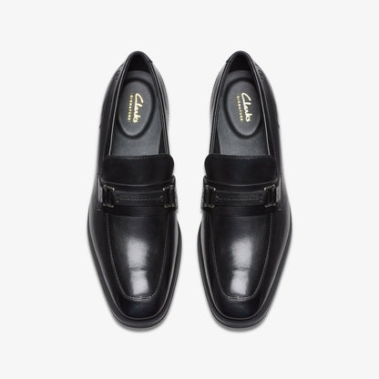 Paulton Lo Black Leather - Clarks Men