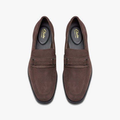 Paulton Lo Dark Brown Suede - Clarks Men
