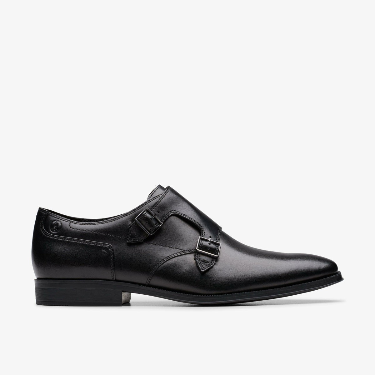 Paulton Monk Black Leather - Clarks Men