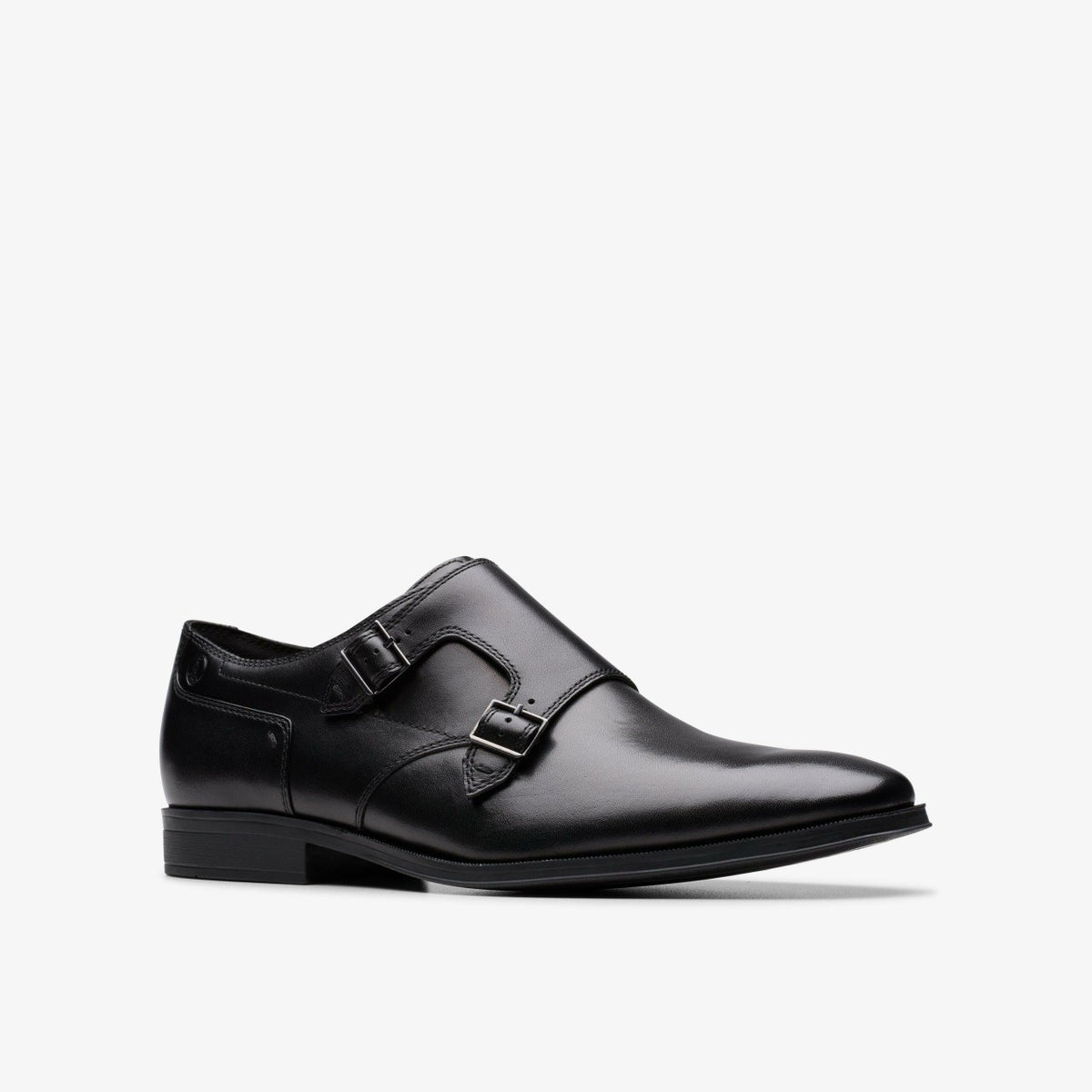 Paulton Monk Black Leather - Clarks Men