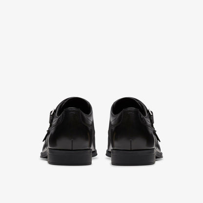 Paulton Monk Black Leather - Clarks Men