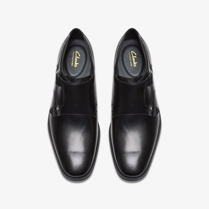 Paulton Monk Black Leather - Clarks Men