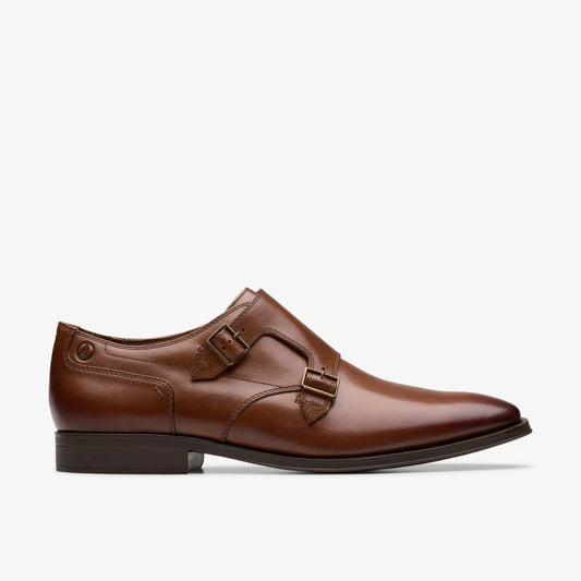 Paulton Monk Tan Leather - Clarks Men