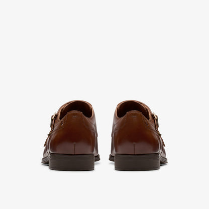 Paulton Monk Tan Leather - Clarks Men