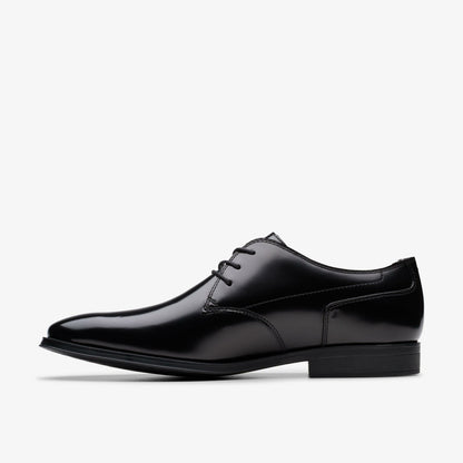 Paulton Lace Black Hi Shine Leather - Clarks Men