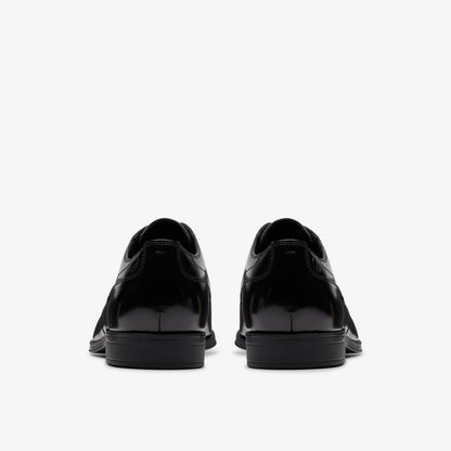 Paulton Lace Black Hi Shine Leather - Clarks Men
