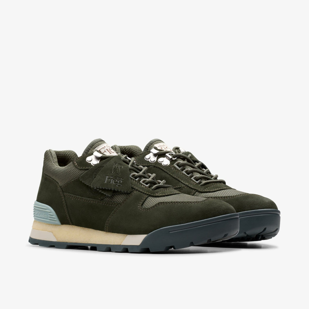 Laddow Dark Olive Combination - Clarks Men