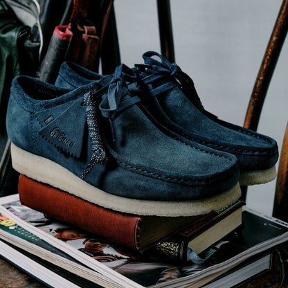 Wallabee Mid Blue Suede - Clarks Men